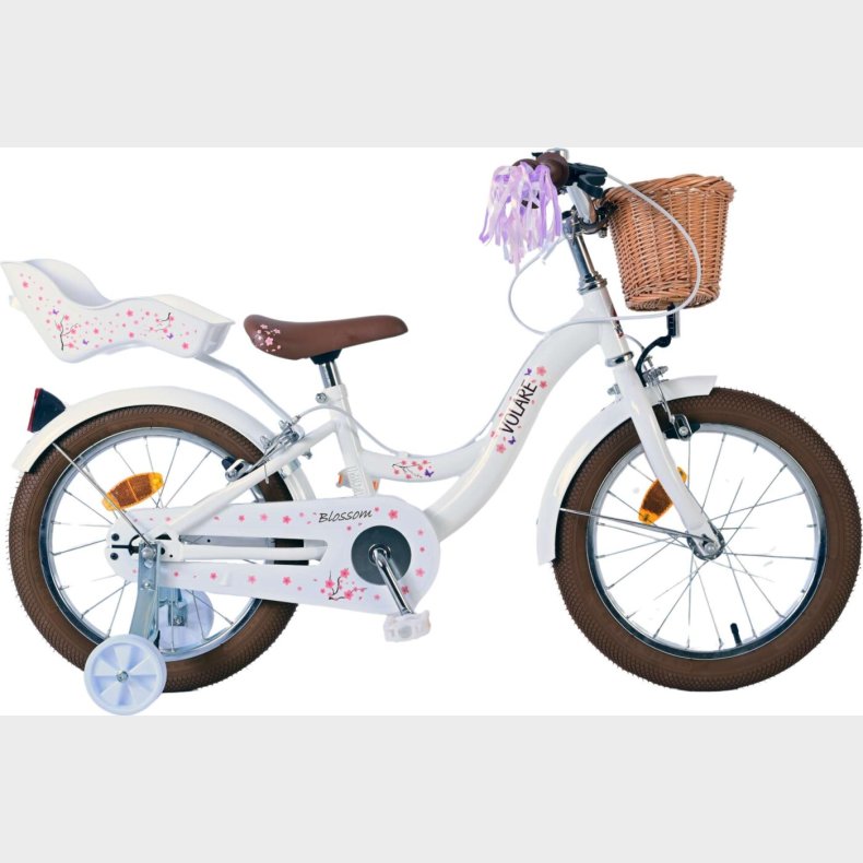 Volare - B�rnecykel Med St�ttehjul - 16" - Blossom - Hvid