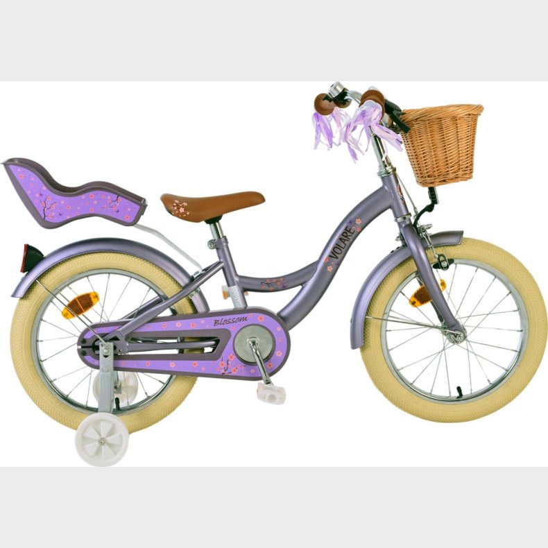 Volare - Brnecykel Med Stttehjul - 16" - Blossom - Lilla