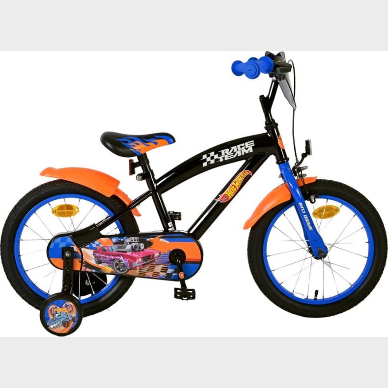 Volare - Hotwheels Cykel - 16" Tommer - Med St�ttehjul - Bl�