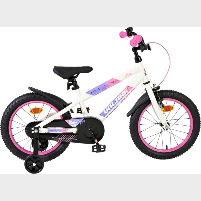 Volare - Lily Cykel - 16" Tommer - St�ttehjul - Hvid