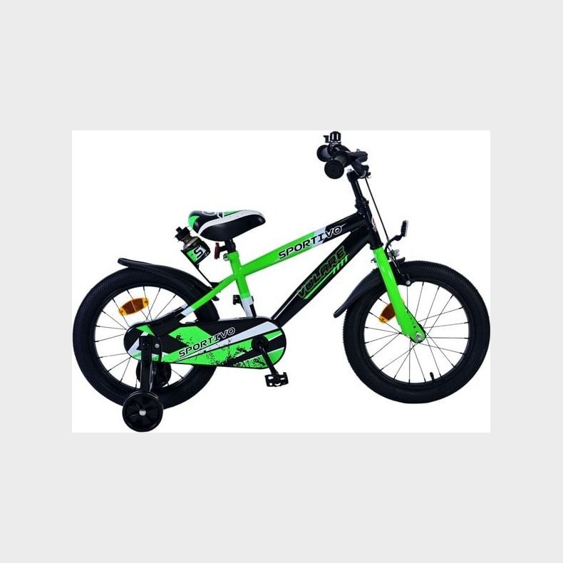 Volare - B�rnecykel Med St�ttehjul - 16" Tommer - Sportivo Gr�n