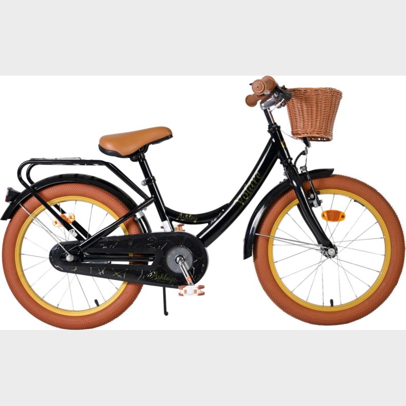 Volare - Ashley 18" B�rnecykel - Med Kurv Og Bagageb�rer - Sort