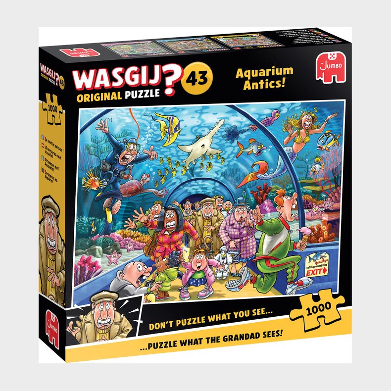 Wasgij - Original 43 Puslespil - Aquarium Antics! - 1000 Brikker
