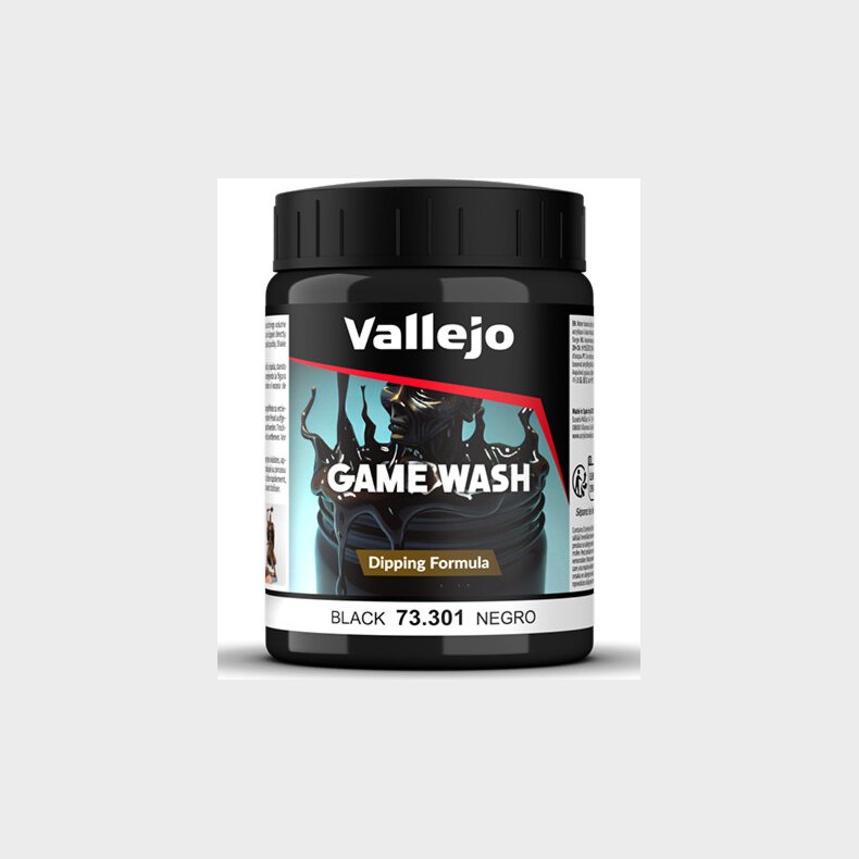 Vallejo - Game Wash Dipping Formula - Sort 200 Ml