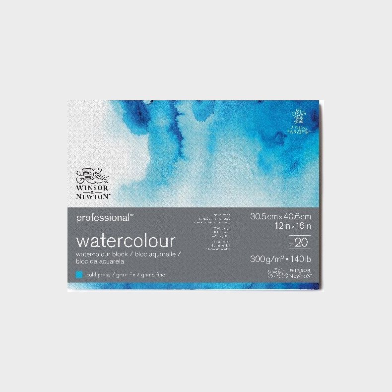 Akvarelpapir - 30 X 40 Cm - Cold Press - Winsor & Newton - 20 Ark