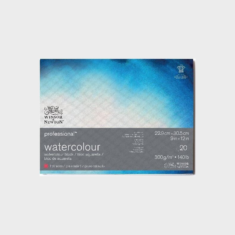 Winsor & Newton - Akvarelpapir - 22x30 Cm - Hot Press - 20 Ark