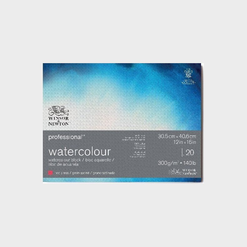 Winsor & Newton - Akvarelpapir - 30x40 Cm - Hot Press - 20 Ark