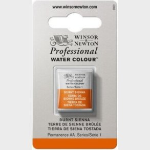 Winsor & Newton - Akvarelfarve 1/2 Pan - Burnt Sienna