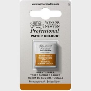Winsor & Newton - Akvarelfarve 1/2 Pan - Burnt Umber