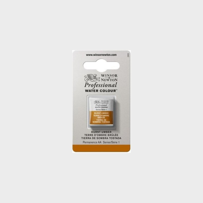 Winsor & Newton - Akvarelfarve 1/2 Pan - Burnt Umber