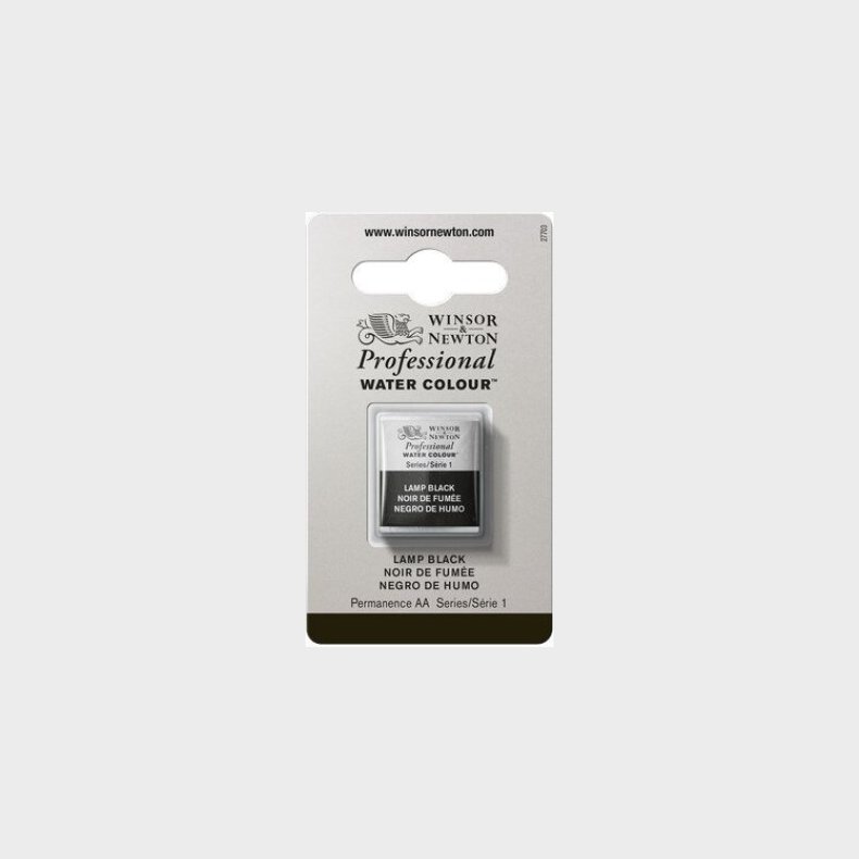 Winsor & Newton - Akvarelfarve 1/2 Pan - Lamp Black