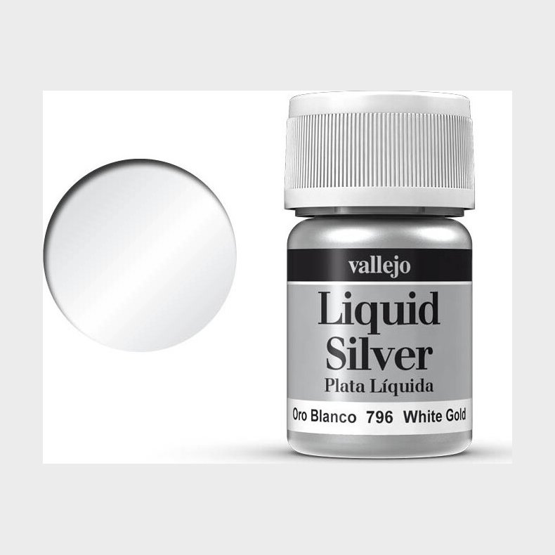 Vallejo - Liquid Silver Metallic - White Gold 35 Ml