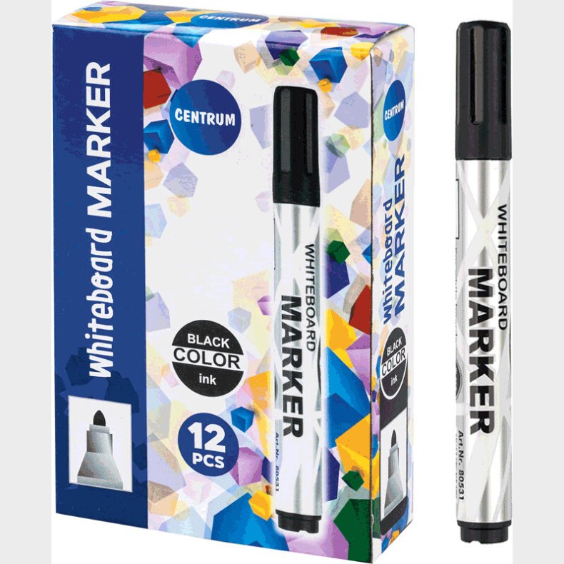 Whiteboardmarker Sort 2-5 Mm - Sort - Centrum