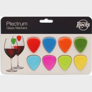 Winkee - Drinks Markrer - Plectrum Glass Markers - Set Of 8