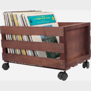 Vinyl Plader Opbevaring - Tr�kasse Med Hjul - 100 Lp'er - M�rk