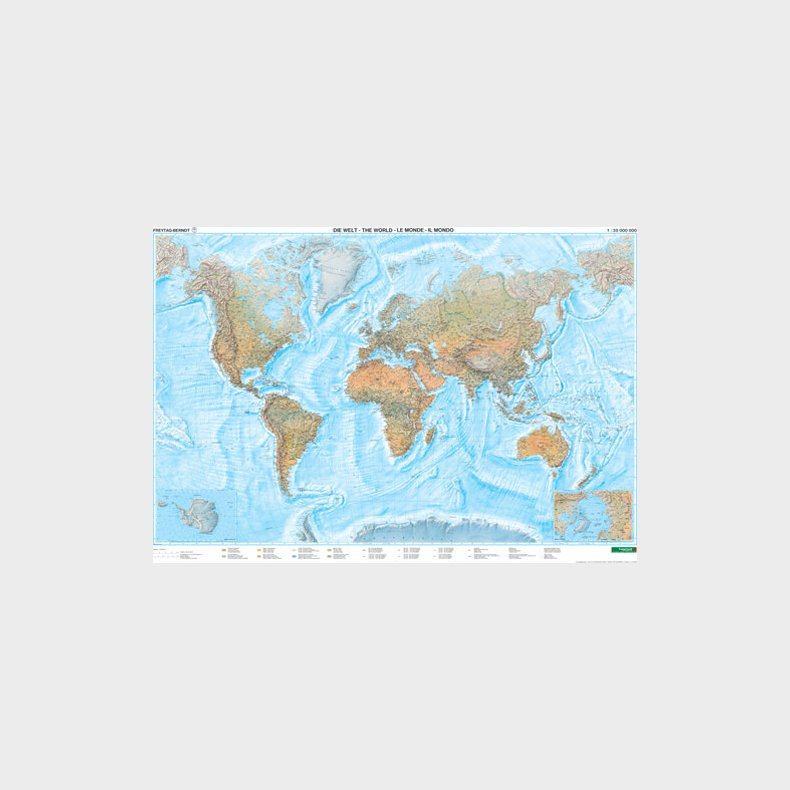Freytag & Berndt - World Physical With Sea Relief