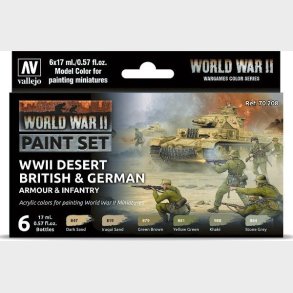 Vallejo - Wwii Desert British & German - 6x17 Ml - 70208