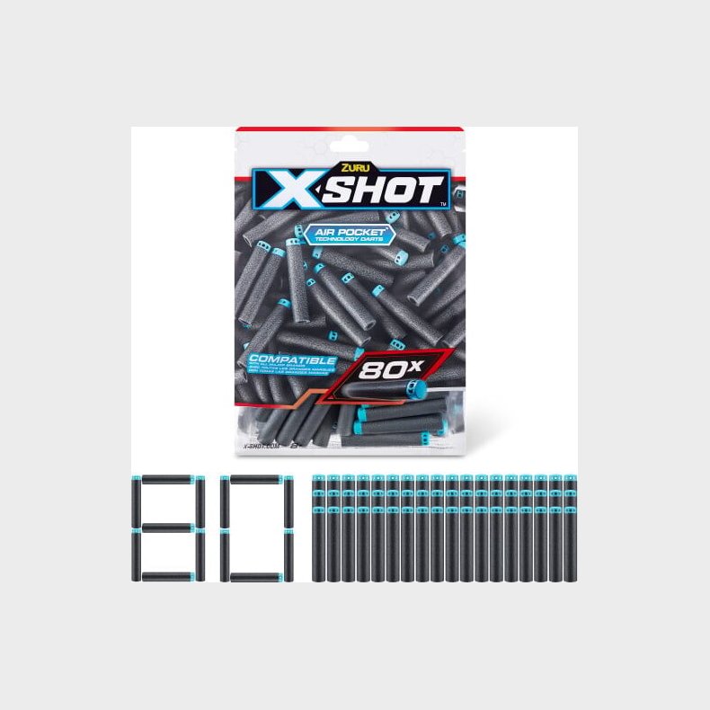 Zuru X Shot - 80 Skud - Refill Darts