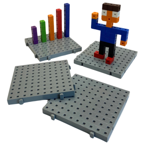 Mini Lk | Centicubes byggeplade - Gr, 4 stk