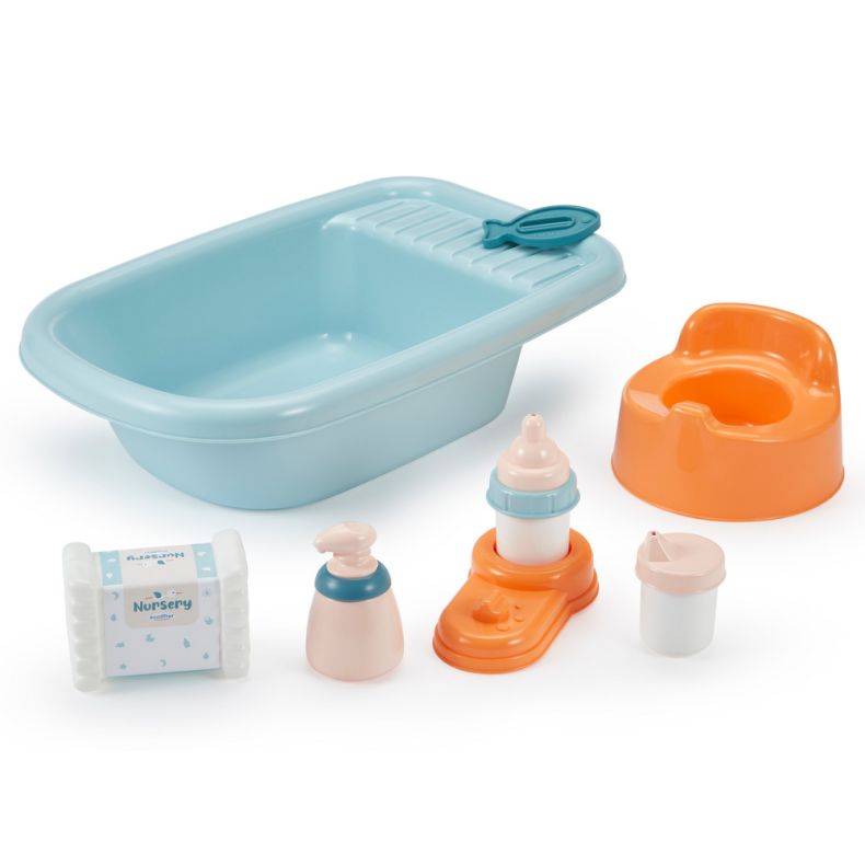 Ecoiffier | Dukkebad & plejes�t, 32 cm