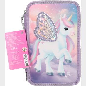 Ylvi - Penalhus Med Indhold - 3 Rum - Enhjrning - Lilla