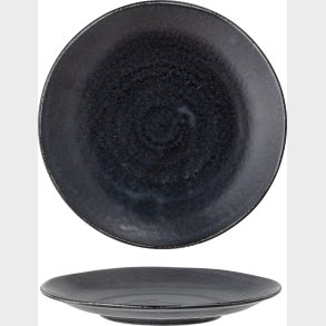 Bloomingville - Yoko Tallerken - Sort - Porceln -  24 Cm - 4 Stk