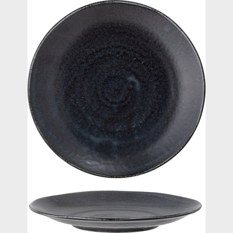 Bloomingville - Yoko Tallerken - Sort - Porceln -  24 Cm - 4 Stk