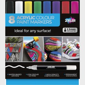 Zieler 8 Akryl Paint Markers Primre Frv