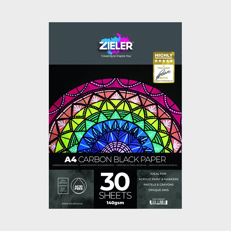 Sort Papir Blok - A4 - 140 G - 30 Ark - Zieler