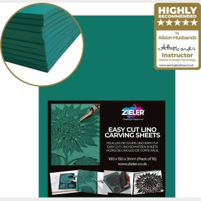 Linoleumsplader - 3 Mm - A6 - 10 Stk - Gr�n - Zieler
