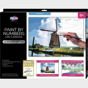 Mal Efter Tal - Voksne Og B�rn - Vindm�lle - L�rred - Zieler