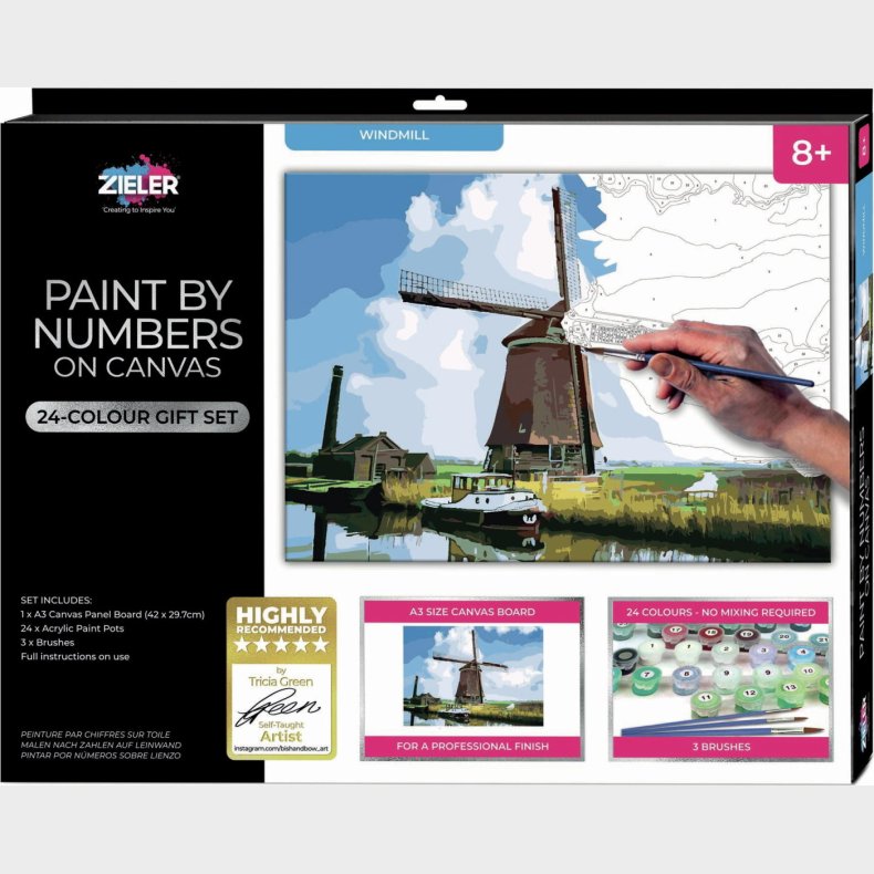 Mal Efter Tal - Voksne Og B�rn - Vindm�lle - L�rred - Zieler