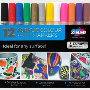 Akryl Tusser - 1,5 Mm Fin - Zieler - 12 Farver