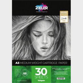 Skitseblok - A3 - 140 G - 30 Ark - Zieler