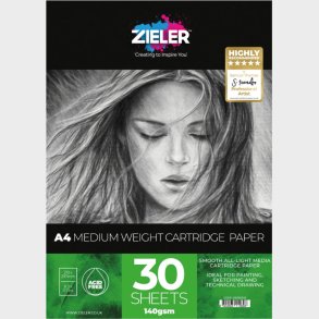 Tegneblok - A4 140 G - 30 Ark - Zieler