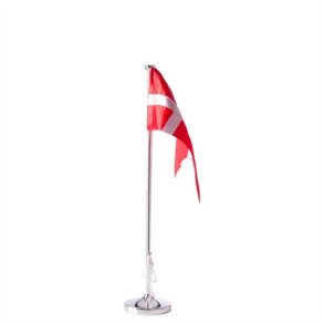 Nordahl Andersen Bordflag med rund fod 38,5 cm. - forkromet