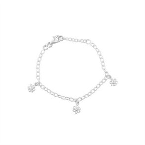 Armbnd med 3 blomster, slv - Nordahl Andersen