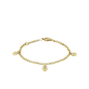 Nordahl Andersen Armbnd med 3 hjerter - 8 kt.