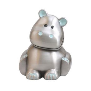 Nordahl Andersen Sparebsse Flodhest med bl rer - fortinnet