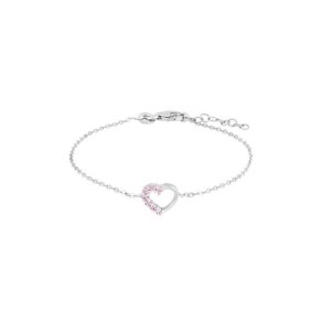 Nordahl Andersen Armbnd hjerte - pink zirkonia