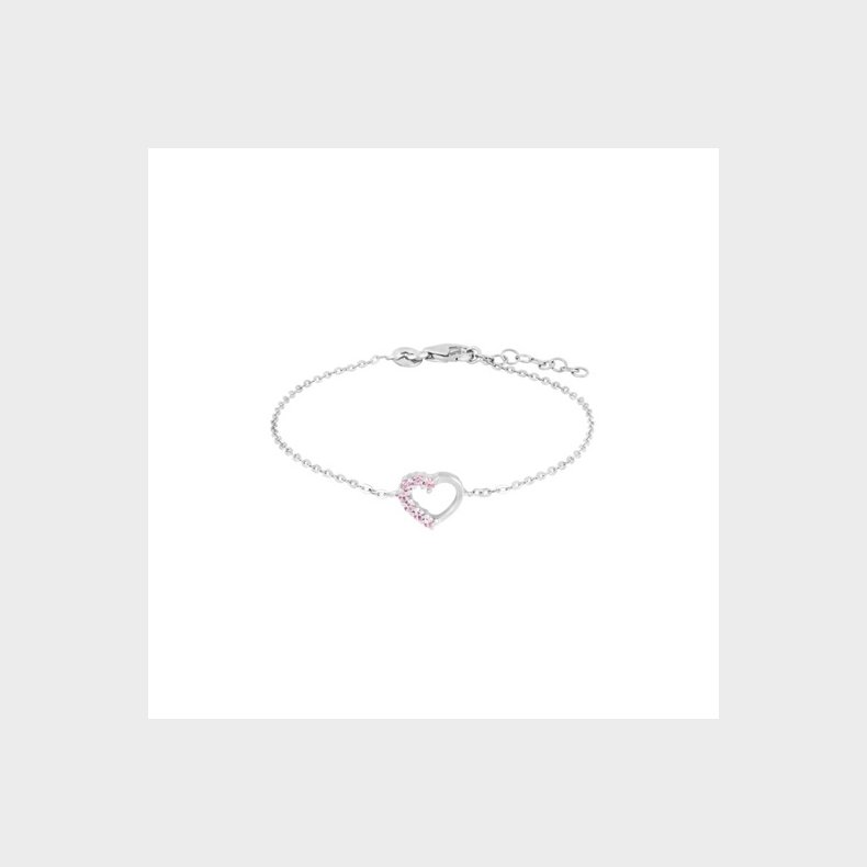 Nordahl Andersen Armbnd hjerte - pink zirkonia