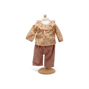 MaMaMeMo Dolls fljlsbukser med bluse - blomster