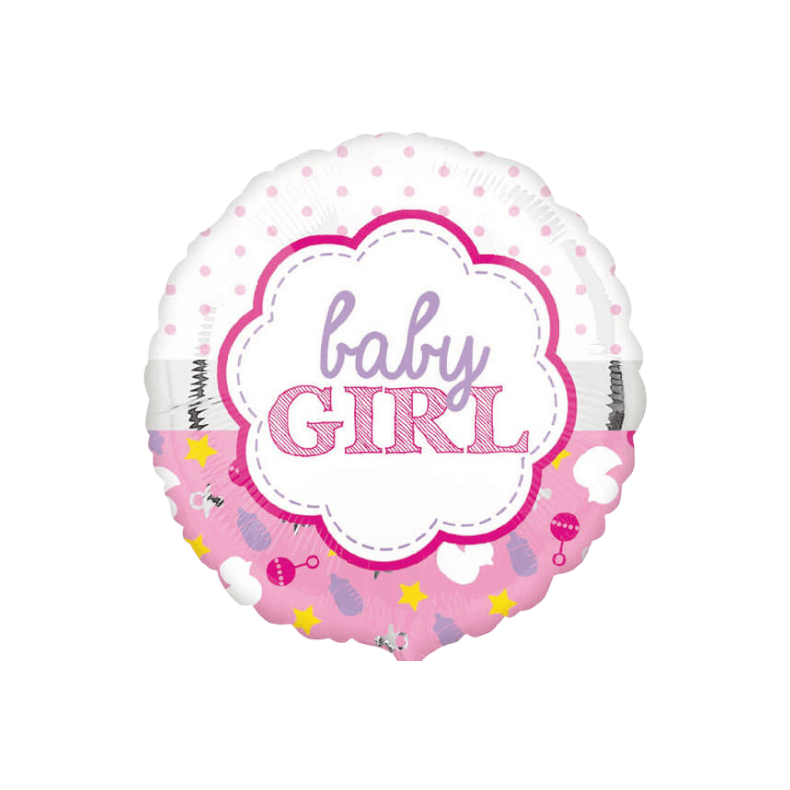 Folieballon Baby Girl Lyserd 45 Cm