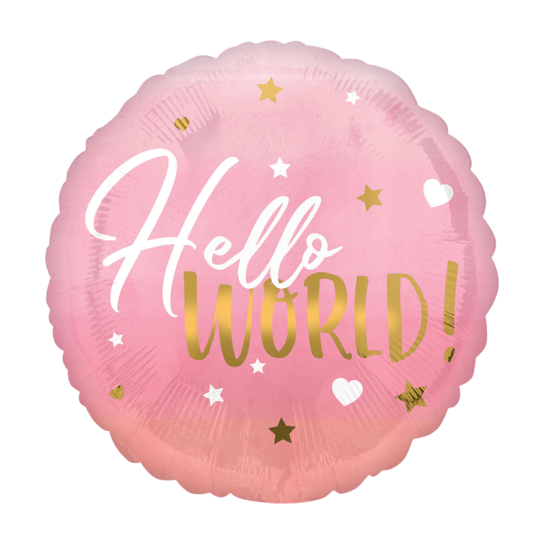 Folieballon Hello World Lyserd 45 Cm