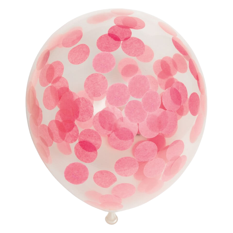 Latex Balloner Klar Med Baby Lyserd Confetti - 6 Stk. - 30 cm