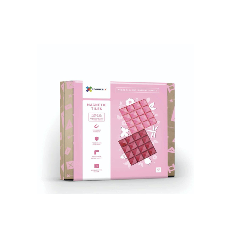 Connetix Base Plate Pack 2 stk - Pink/Berry