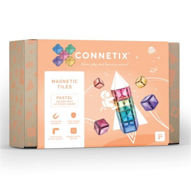 Connetix Pastel - Square expansion pack 40 dele