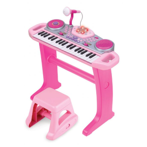 Keyboard til brn med skammel Pink
