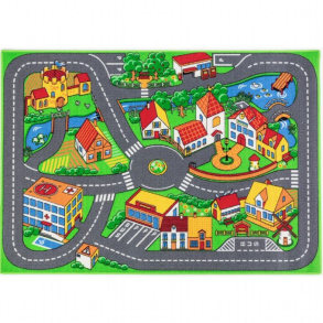 Gulvtppe, Legetppe Trafik-By 95x133 cm