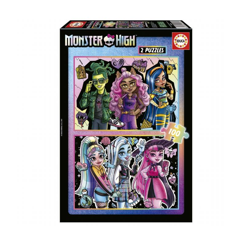 Monster High Puslespil 2x100 Brikker